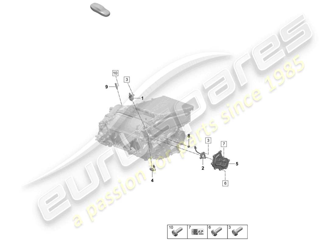 porsche 2025 (macan-e) moteur de traction pour entraînement électrique essieu arrière capteurs schéma des pièces