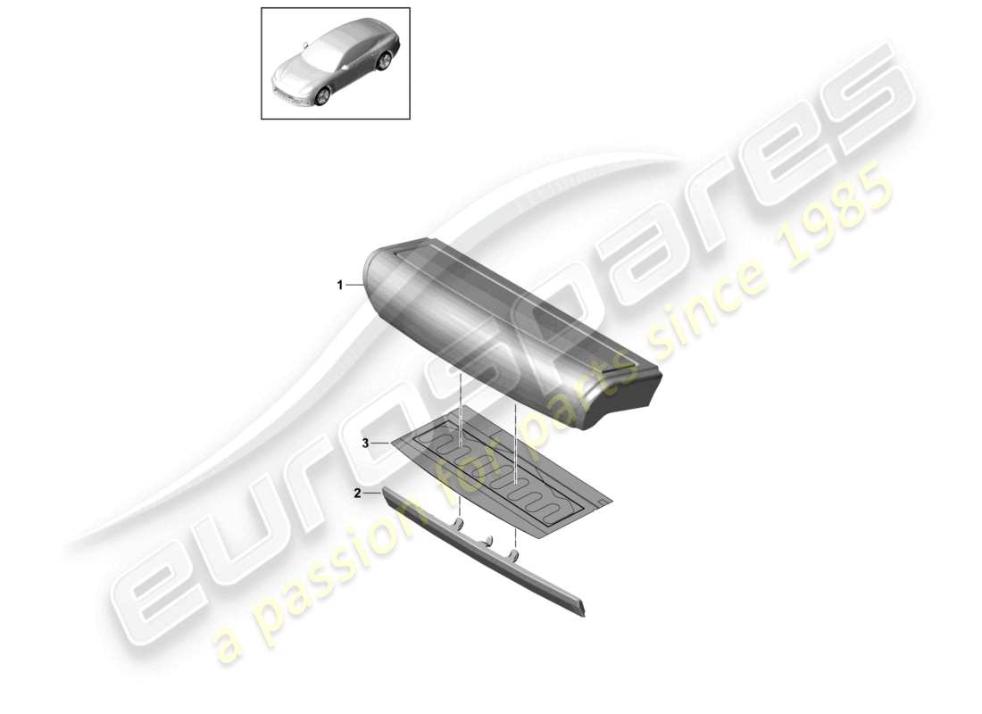porsche 2021 (panamera 971-1) accessoires de garniture de coussin de siège schéma des pièces