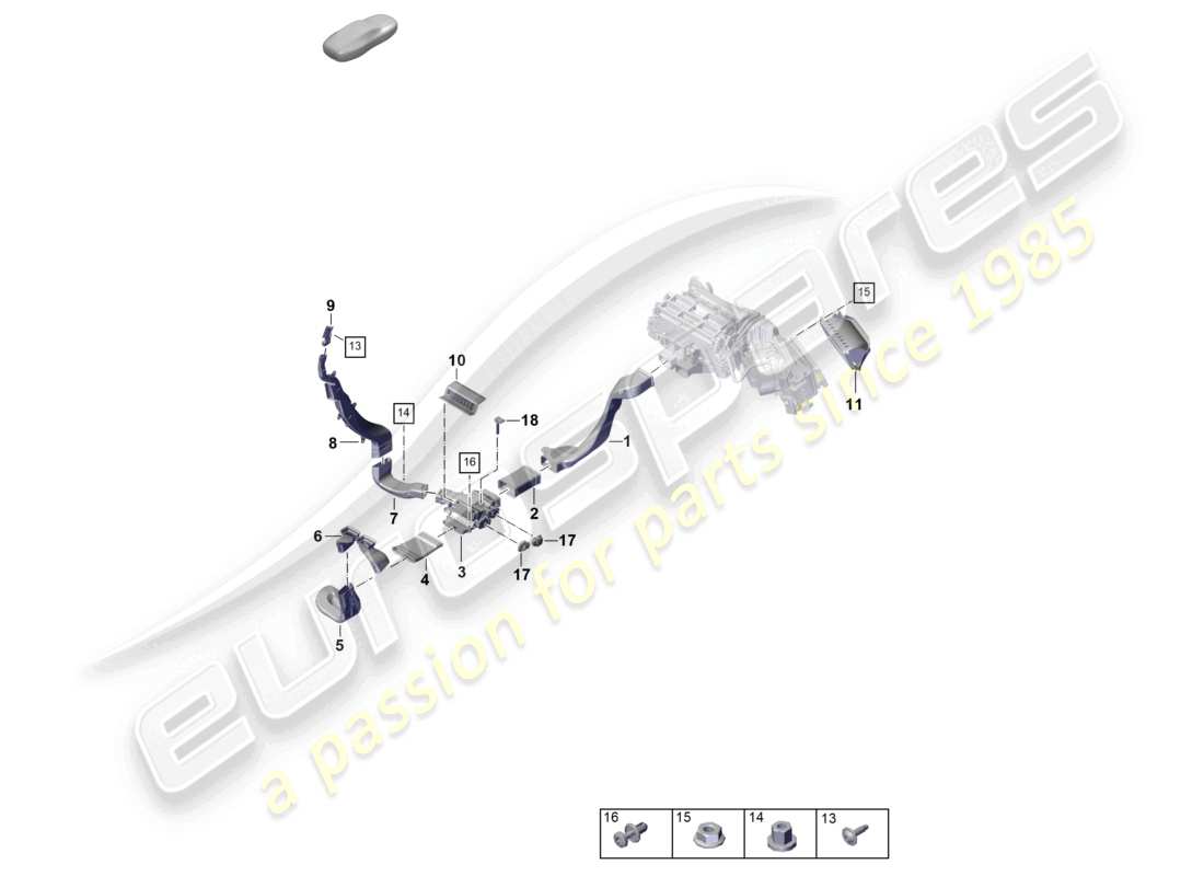 porsche 2024 (panamera 971-2) guide d'air 4-zone système de climatisation compartiment passagers ventilation schéma des pièces