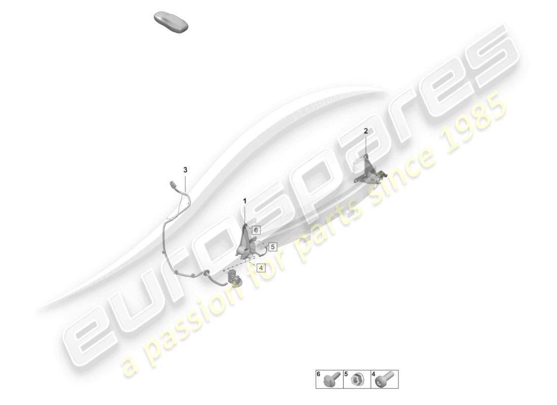 porsche 2020 (taycan 9j1-1) support de vélo schéma des pièces