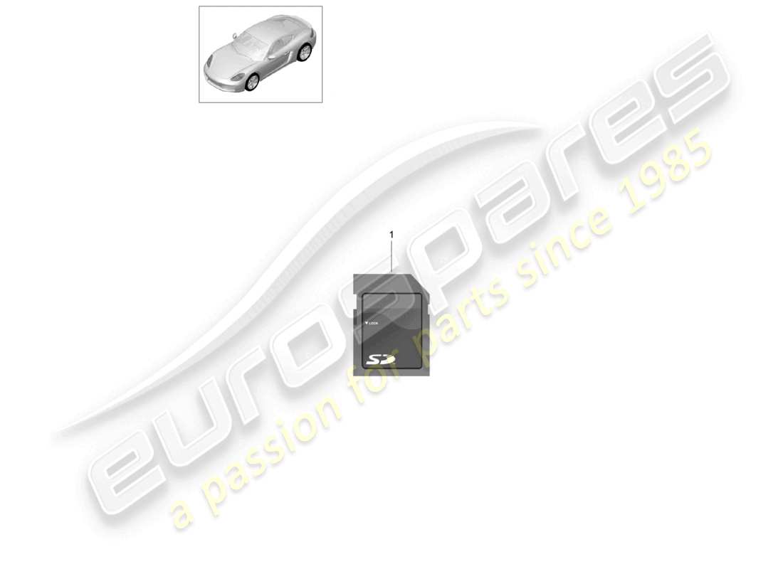 porsche 2021 (718 cayman) carte mémoire sd pour la mise à jour des données de navigation schéma des pièces