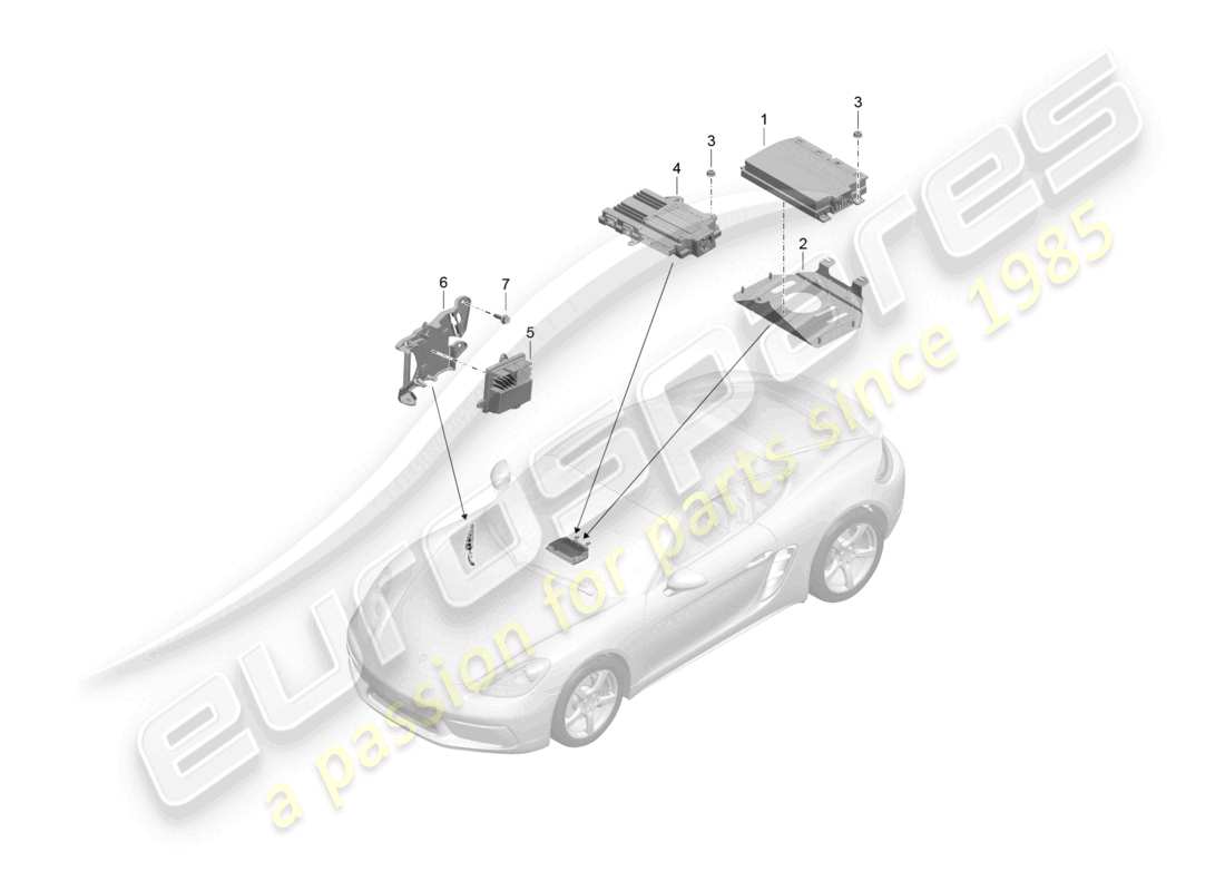 porsche 2021 (718 cayman) schéma des pièces des amplificateurs