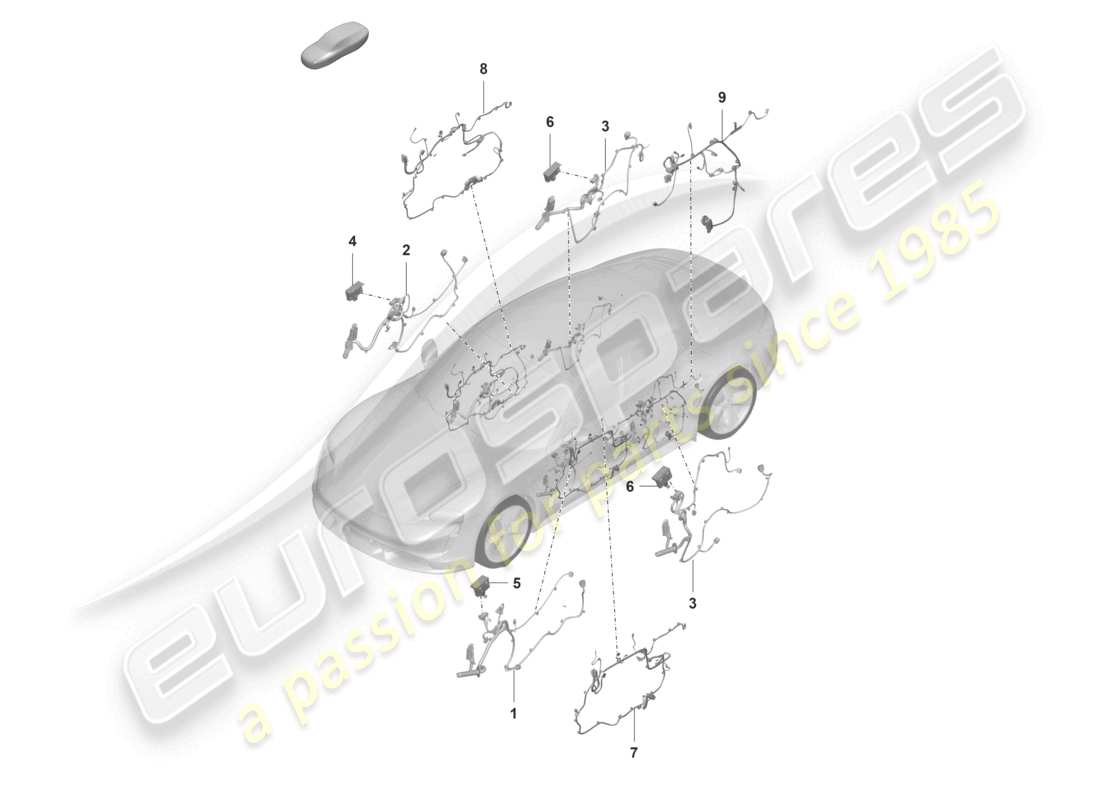 porsche 2022 (taycan 9j1-1) schéma de câblage ha. f. panneau de porte intérieur pour véhicules avec système audio bose