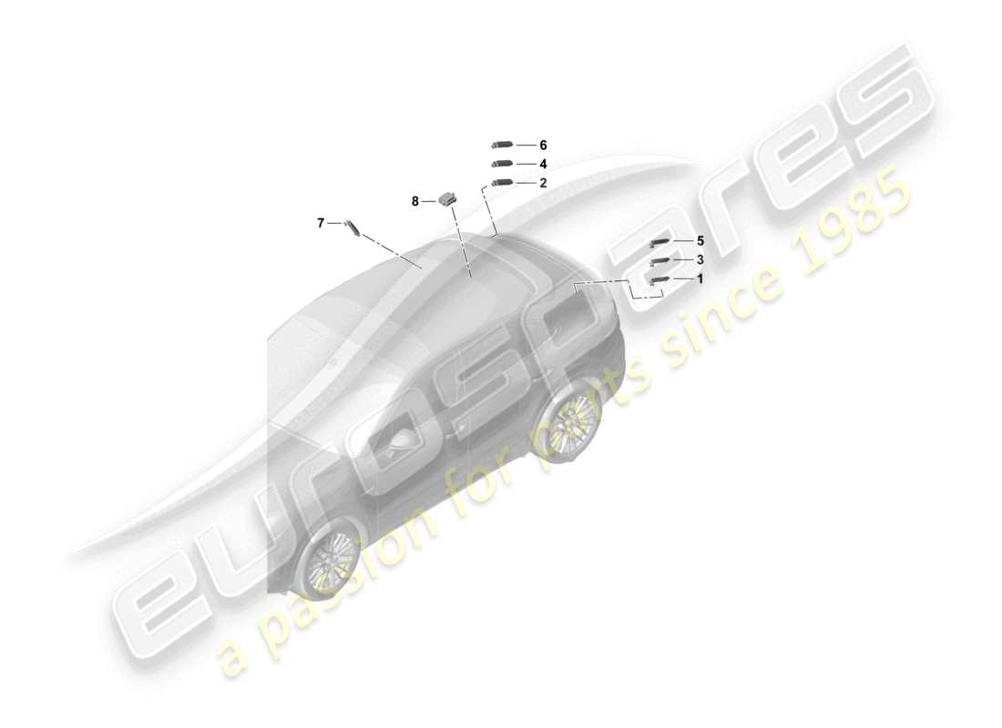 porsche 2024 (cayenne e3 9ya/9yb) amplificateur d'antenne ligne de connexion d'antenne ligne de connexion de données schéma des pièces