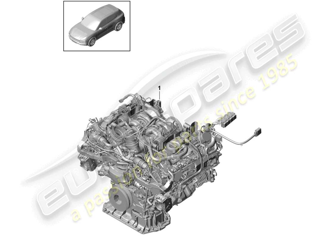 porsche 2024 (cayenne e3 9ya/9yb) schéma des pièces du moteur de remplacement (complet)