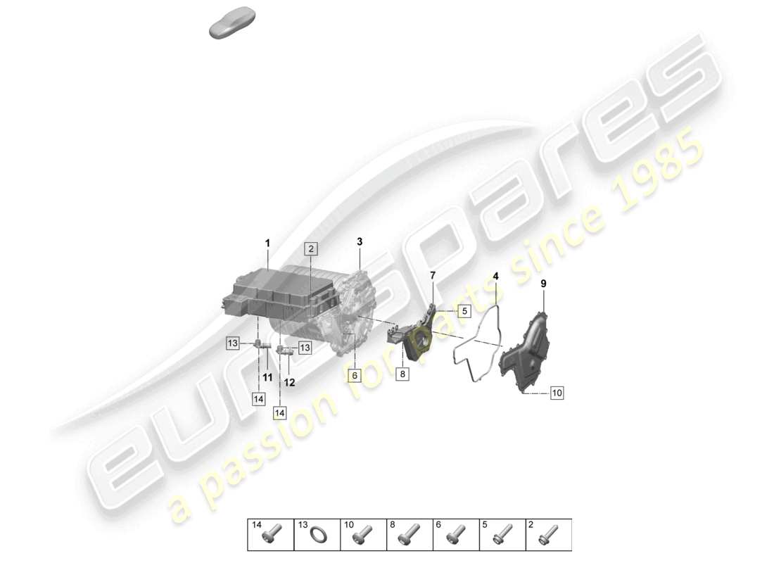 porsche 2026 (taycan 9j1-2) moteur de traction pour entraînement électrique pièces détachées essieu arrière schéma des pièces