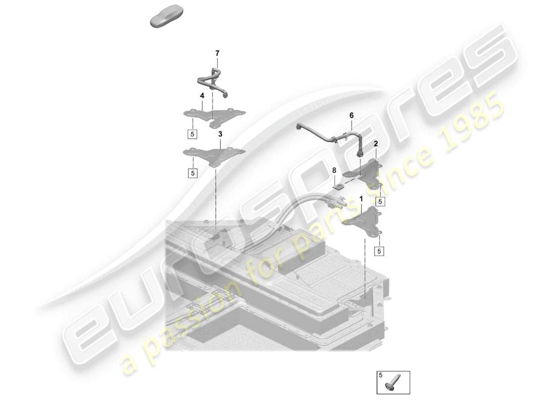 porsche 2026 (taycan 9j1-2) batterie de rechange système de refroidissement du liquide de refroidissement schéma des pièces