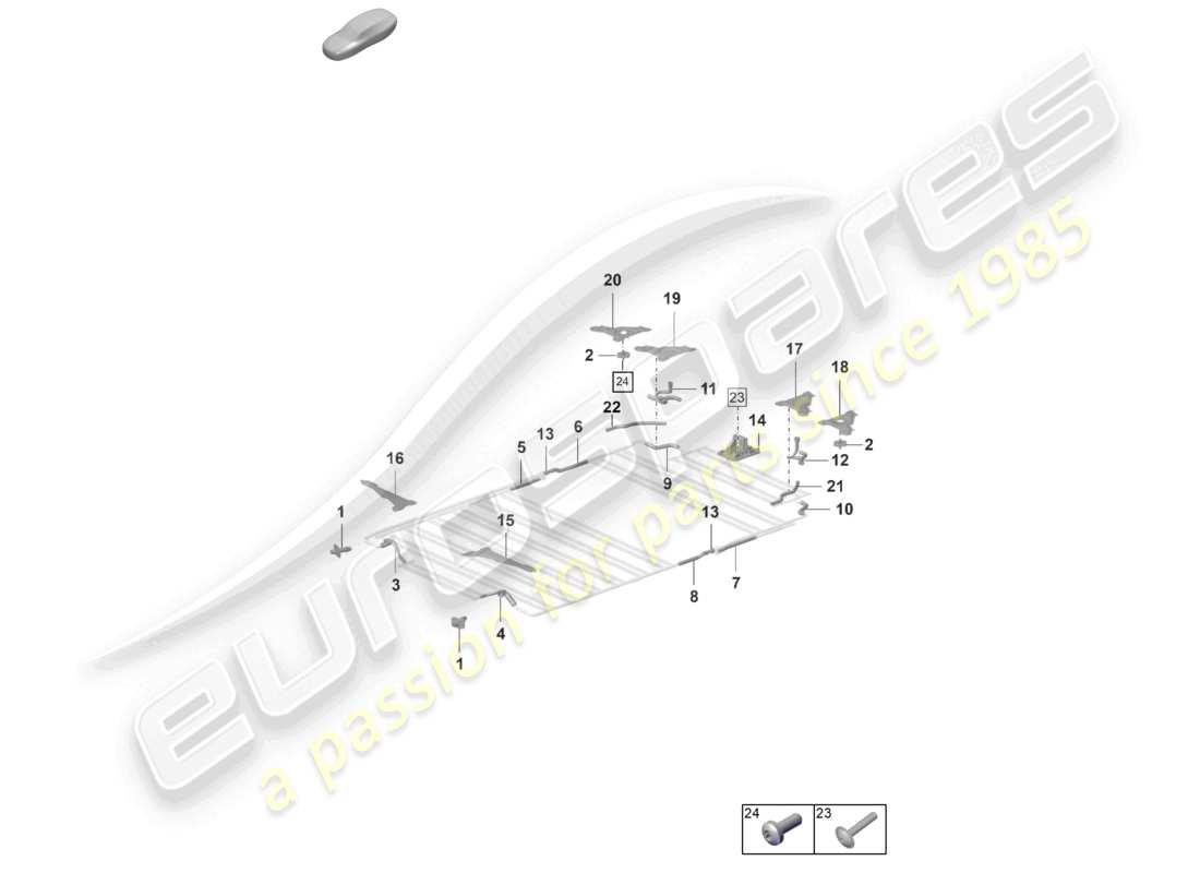 porsche 2022 (taycan 9j1-1) batterie de rechange système de refroidissement du liquide de refroidissement schéma des pièces