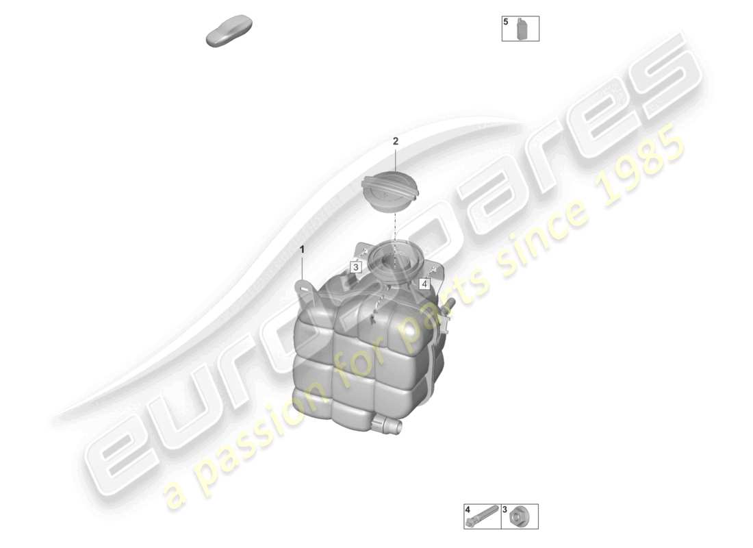 porsche 2023 (taycan 9j1-1) vase d'expansion de liquide de refroidissement schéma des pièces