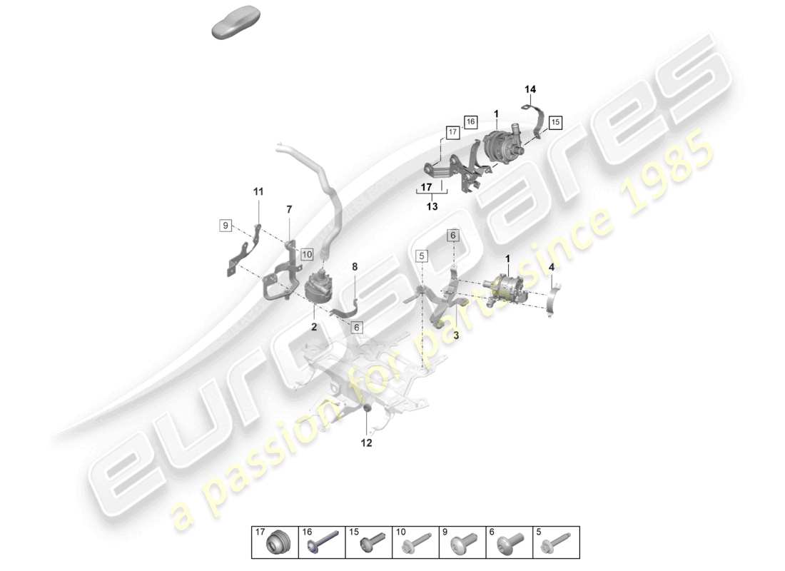 porsche 2023 (taycan 9j1-1) pompe à liquide de refroidissement d - mj 2021>> schéma des pièces