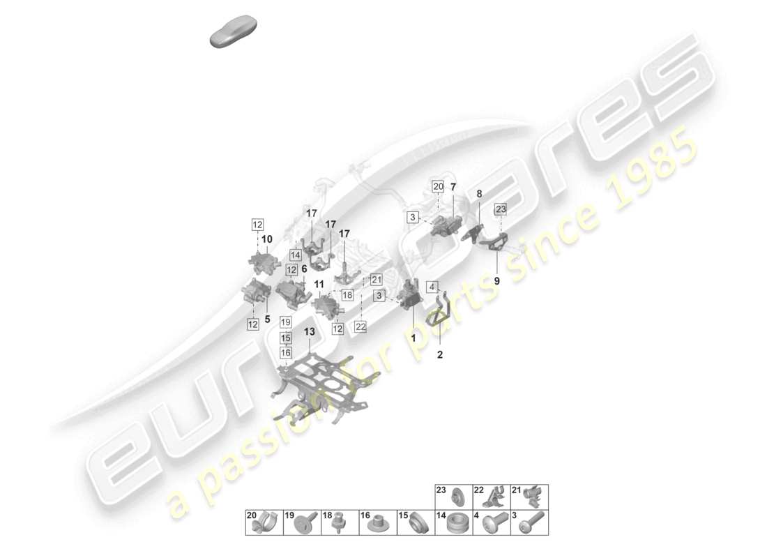 porsche 2023 (taycan 9j1-1) électrovanne pour circuit de refroidissement d >>- mj 2020 schéma des pièces