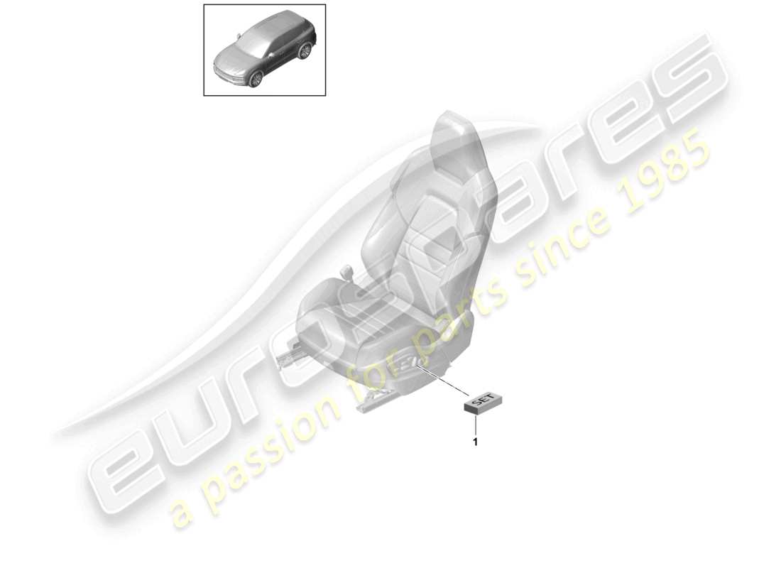 porsche 2024 (cayenne e3 9ya/9yb) kit de réparation pour capteur de siège occupé uniquement pour : états-unis canada schéma des pièces