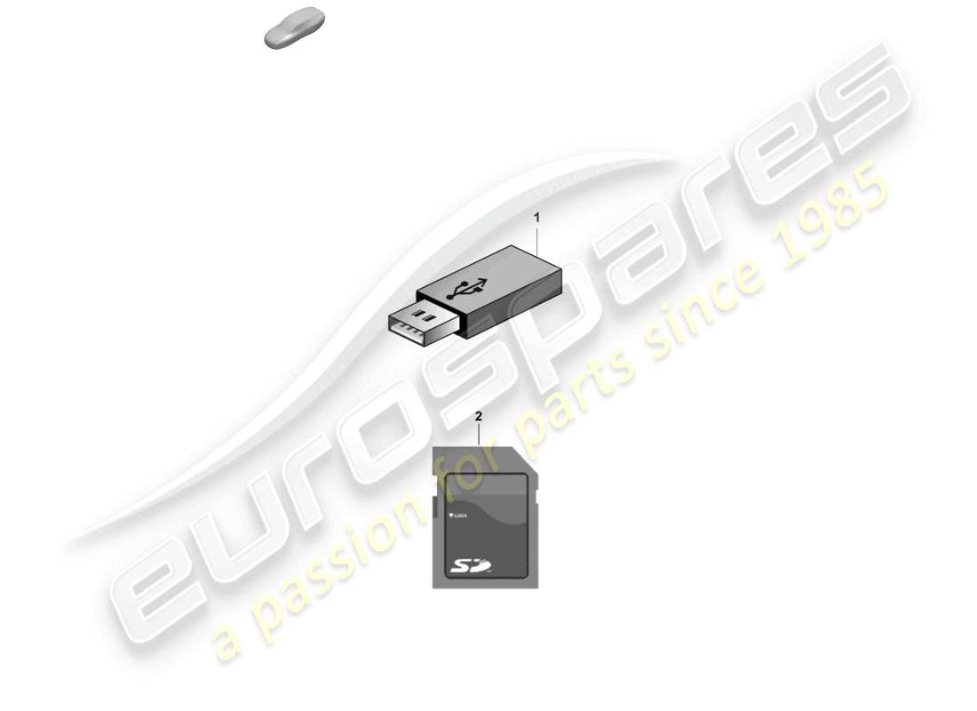 porsche 2024 (cayenne e3 9ya/9yb) clé usb pour la mise à jour des données de navigation d - mj 2022>> schéma des pièces