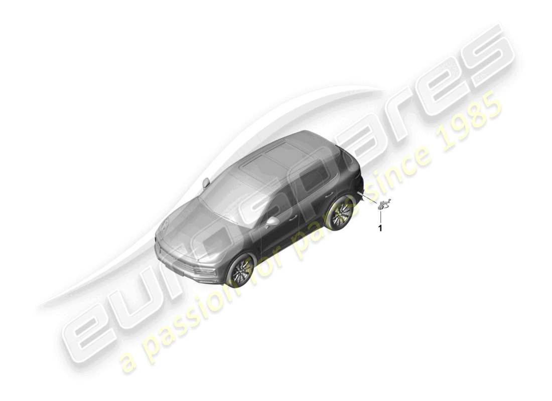 porsche 2021 (cayenne e3 9ya/9yb) schéma des pièces du faisceau de câbles pour la direction des roues arrière