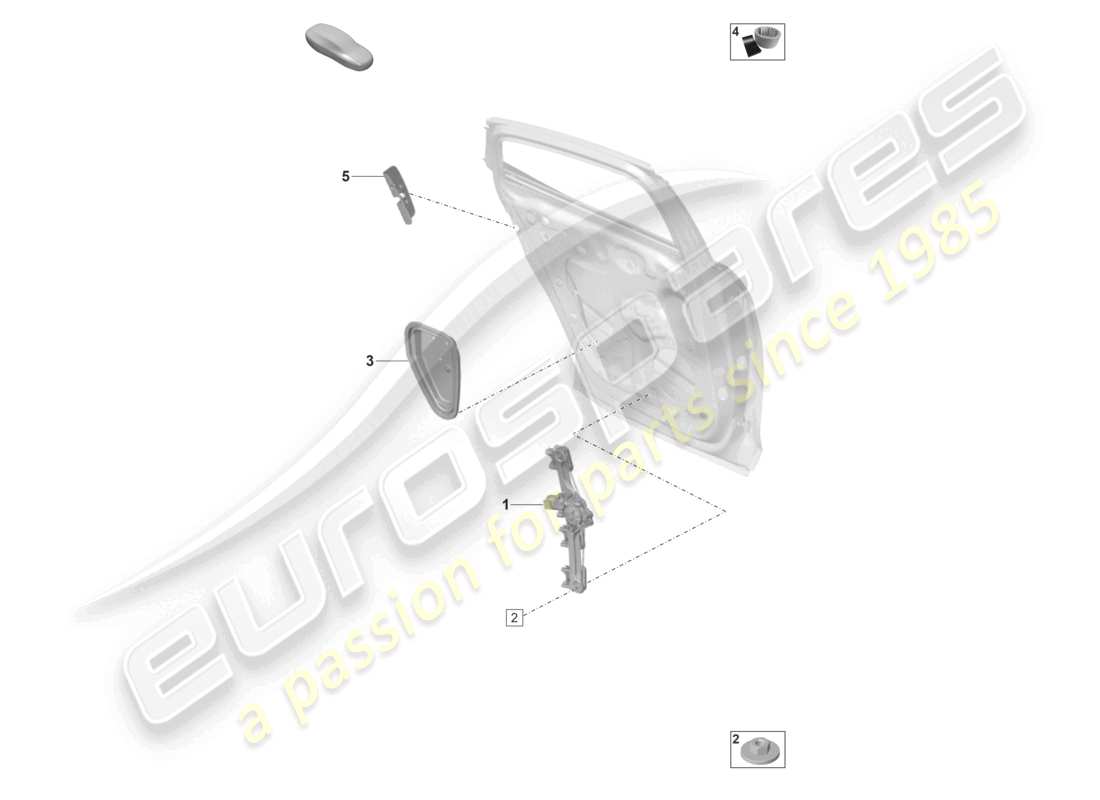 porsche 2024 (panamera 971-2) schéma des pièces du lève-vitre de porte arrière