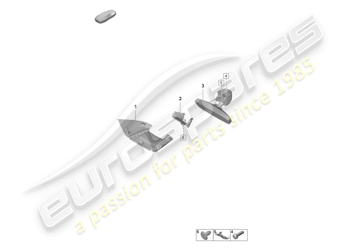 porsche 2021 (panamera 971-2) schéma des pièces des accessoires de rétroviseur intérieur