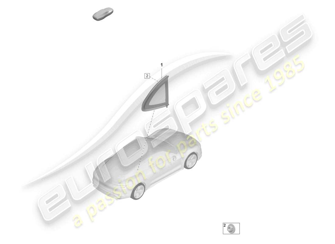 porsche 2020 (taycan 9j1-1) fenêtre latérale schéma des pièces