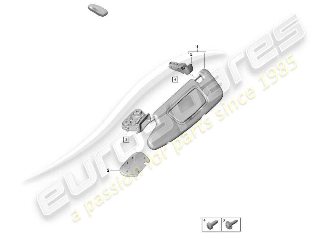 porsche 2024 (718 boxster spyder) schéma des pièces des pare-soleil race-tex