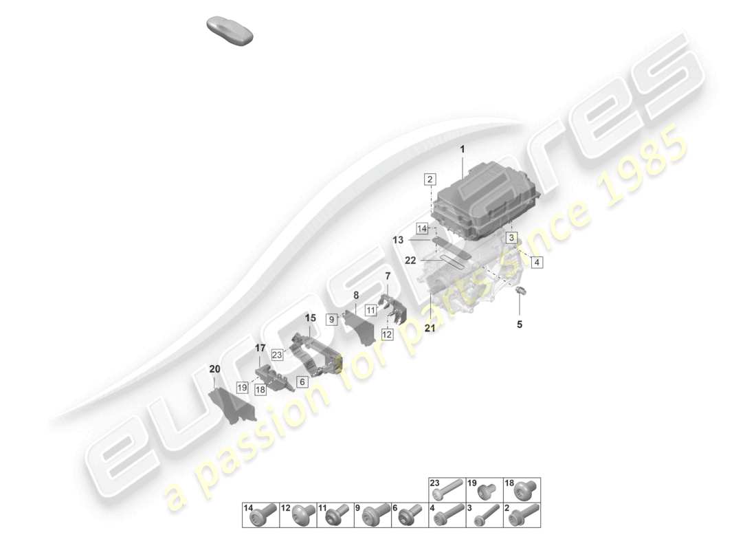 porsche 2020 (taycan 9j1-1) moteur de traction pour entraînement électrique pièces détachées essieu avant schéma des pièces