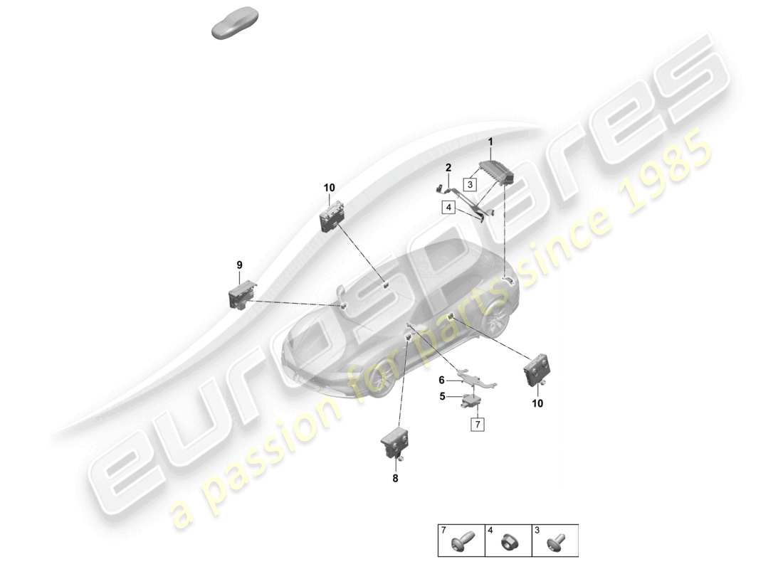 porsche 2026 (taycan 9j1-2) unité de commande pour châssis commande d'amortissement électrique actif unité de commande de porte schéma des pièces