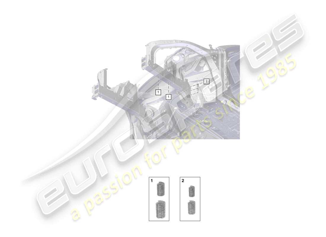 porsche 2024 (cayenne e3 9ya/9yb) schéma des pièces du kit de réparation de filetage pour longeron avant