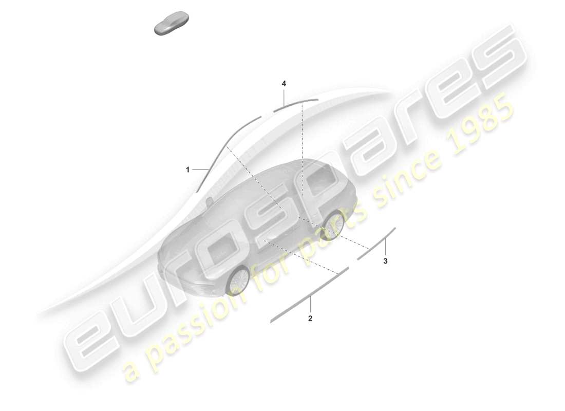 porsche 2022 (panamera 971-2) moulures portes schéma des pièces