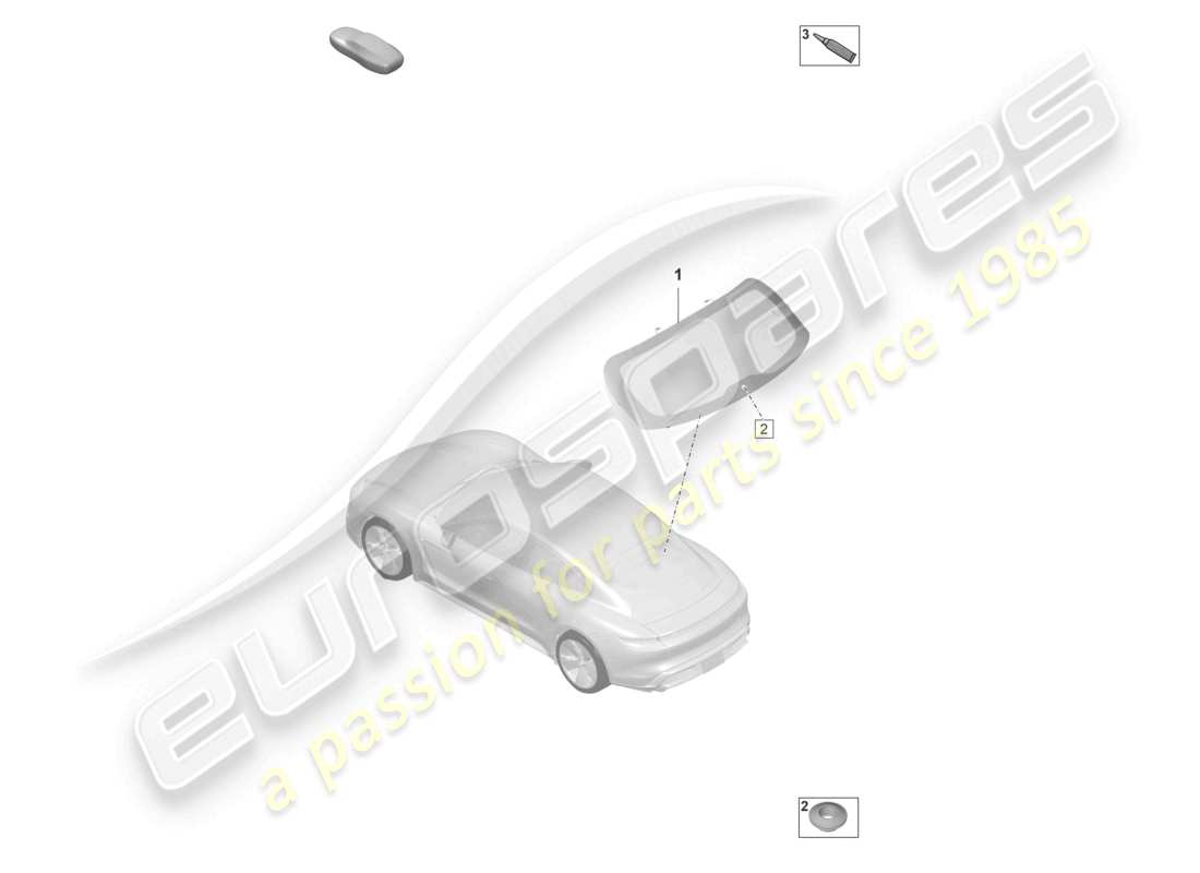 porsche 2021 (taycan 9j1-1) fenêtre arrière schéma des pièces