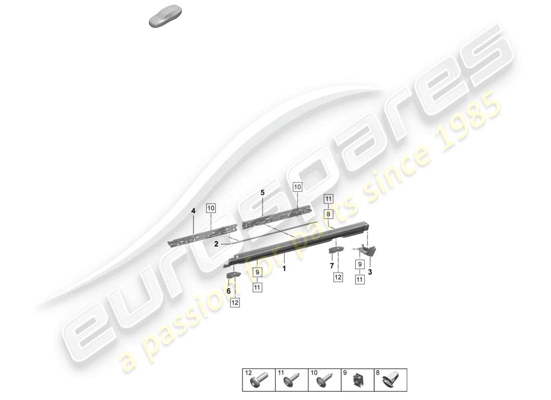 porsche 2025 (macan-e) garniture de longeron extérieur accessoires schéma des pièces