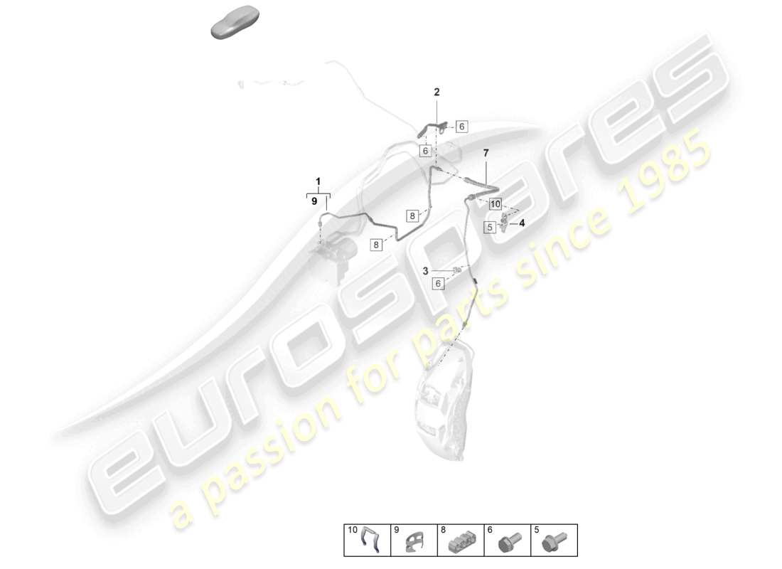porsche 2021 (panamera 971-2) schéma des pièces de la conduite de frein avant, du système hydraulique au flexible de frein