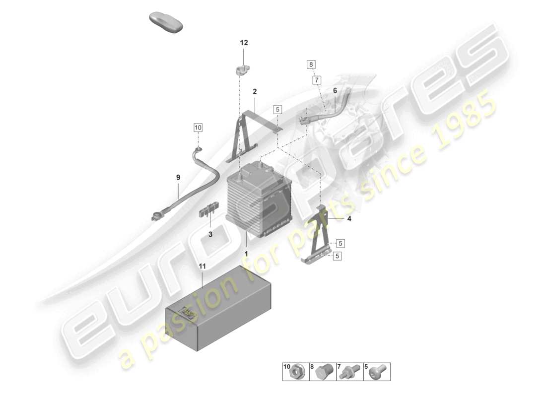 porsche 2021 (taycan 9j1-1) batterie au lithium schéma des pièces
