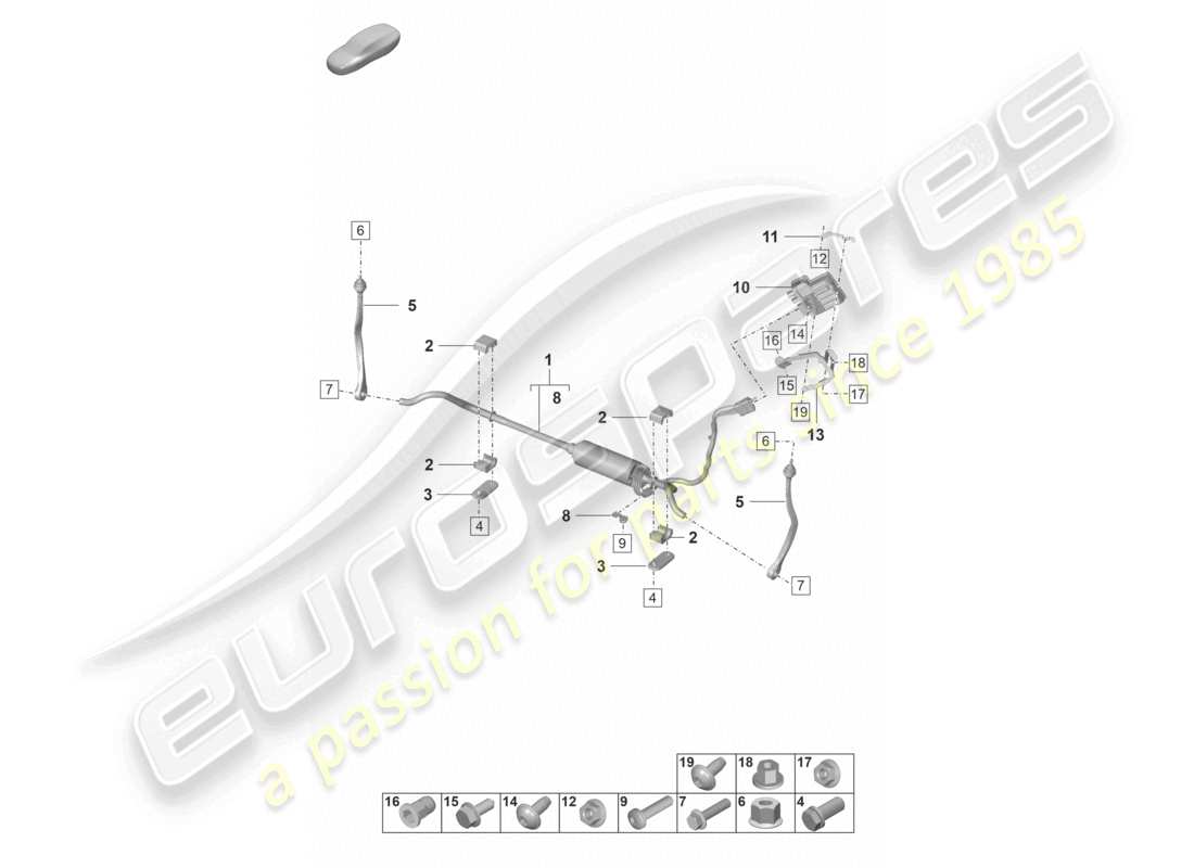 porsche 2024 (panamera 971-2) barre anti-roulis pour véhicules avec stabilisation électronique du roulis schéma des pièces