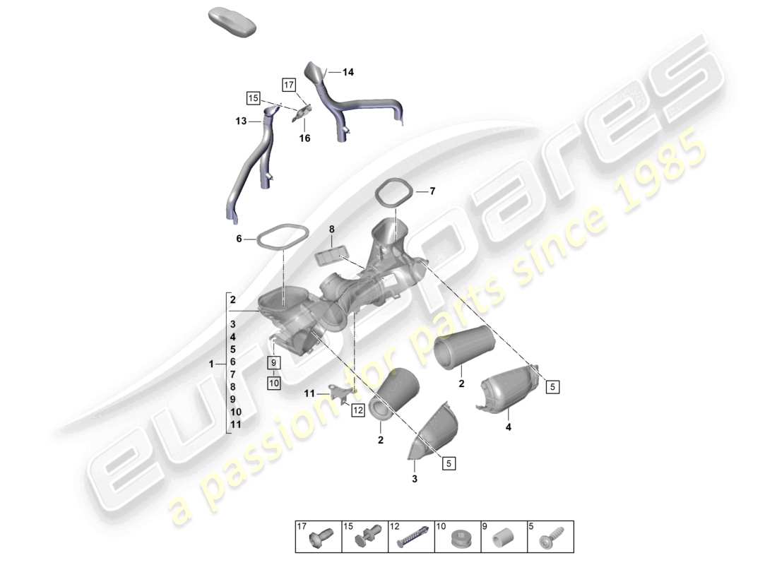 porsche 2025 (992-2 gt3) filtre à air schéma des pièces