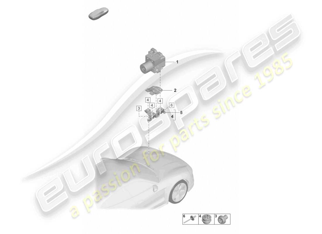 porsche 2023 (taycan 9j1-1) schéma des pièces du bloc hydraulique du système de freinage antiblocage -abs-