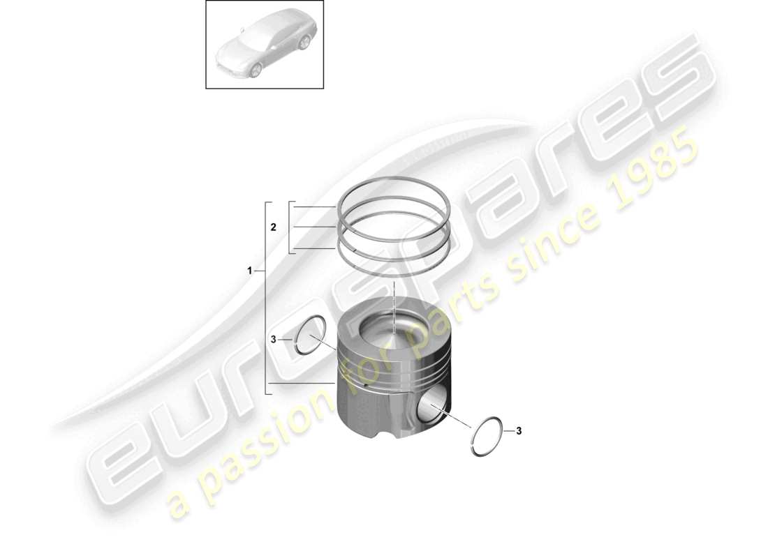 porsche 2021 (panamera 971-1) piston schéma des pièces
