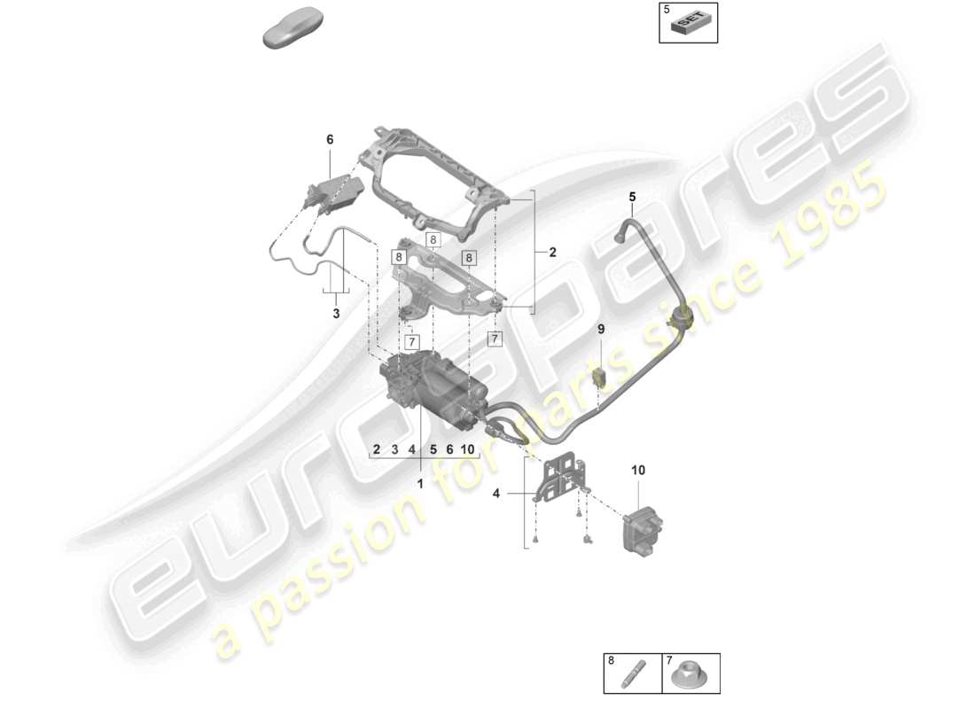 porsche 2023 (taycan 9j1-1) schéma des pièces de l'unité d'alimentation en air du compresseur