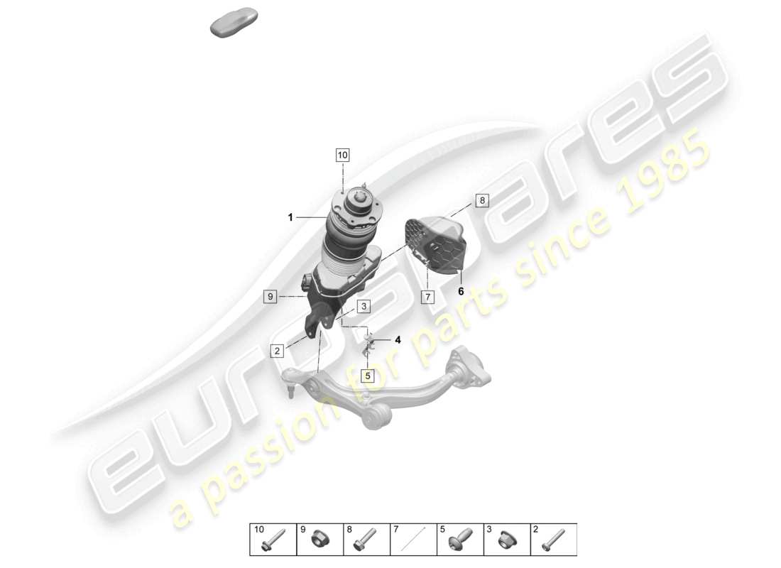porsche 2026 (taycan 9j1-2) suspension pneumatique schéma des pièces