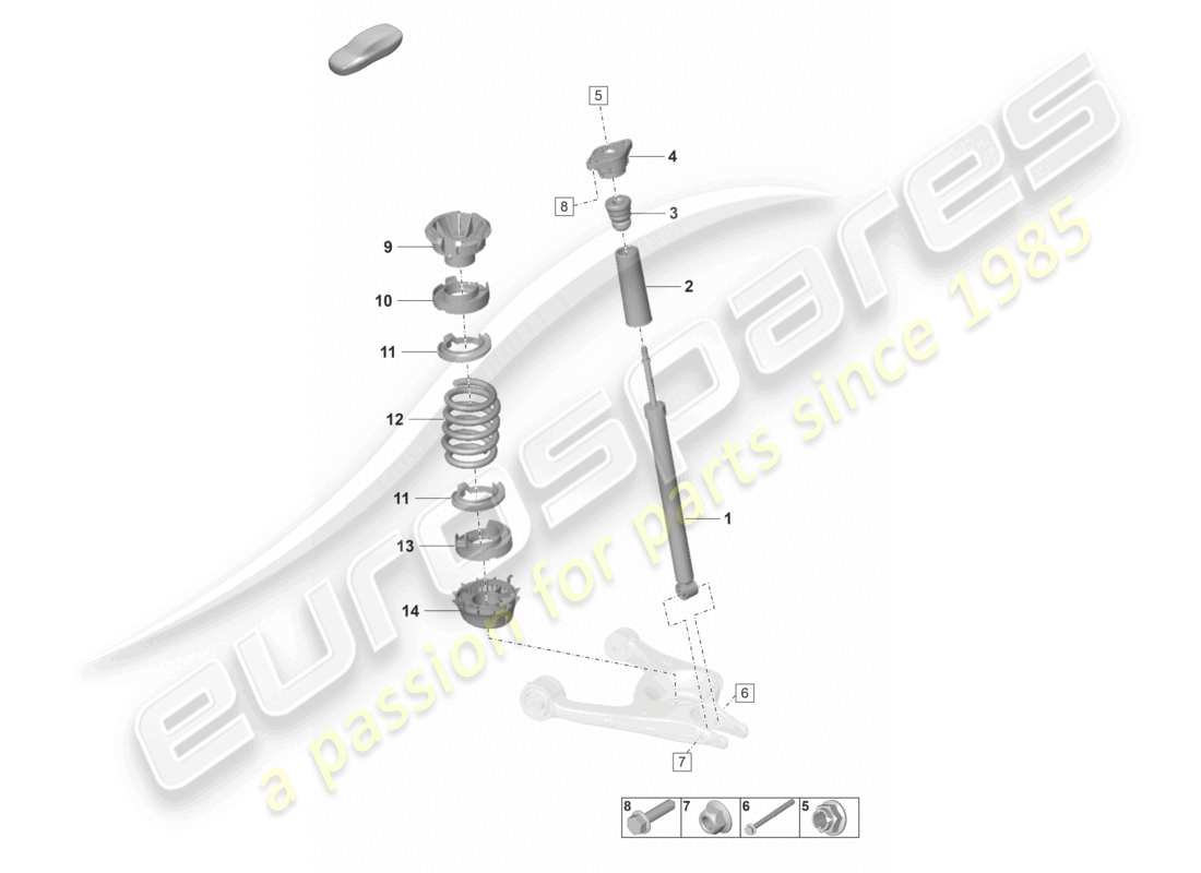 porsche 2021 (panamera 971-2) diagramme des pièces des amortisseurs à suspension à ressorts en acier