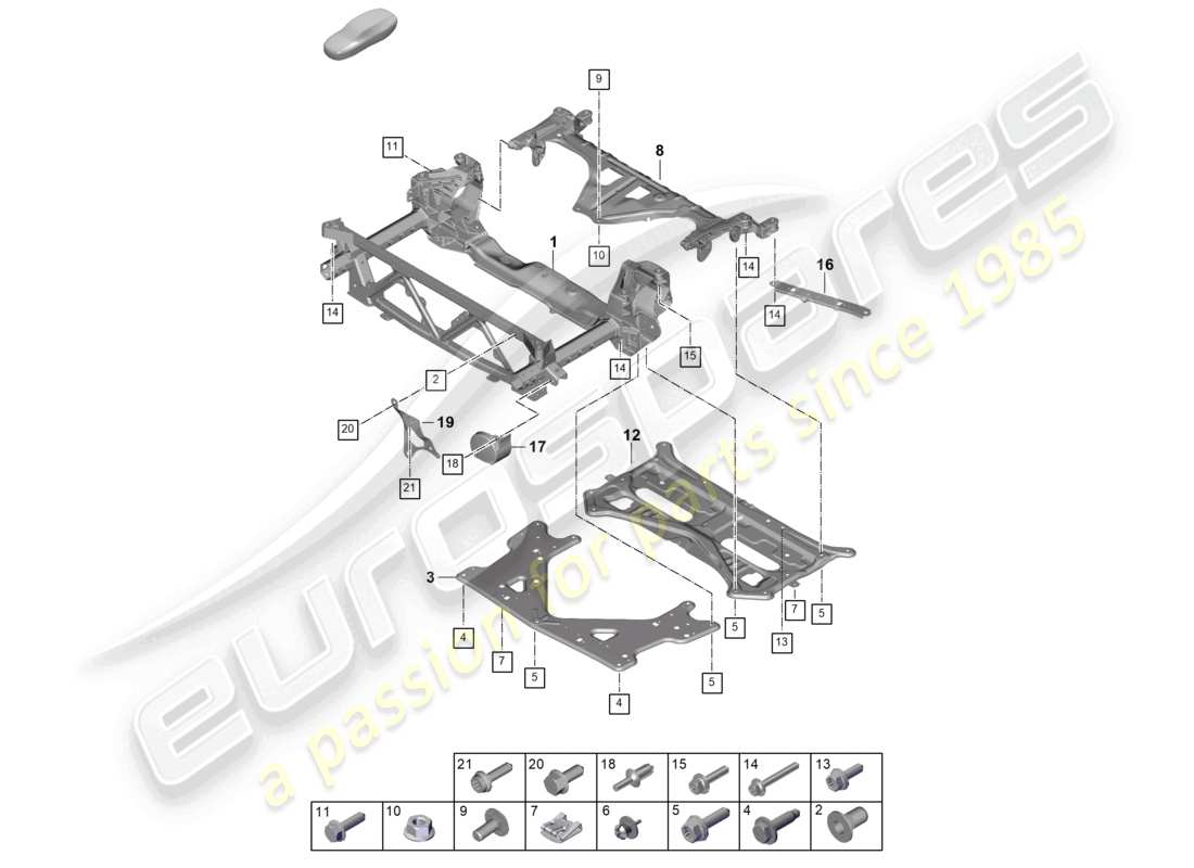 porsche 2025 (panamera 976) traverse cadre de support plaque de protection diagramme des pièces