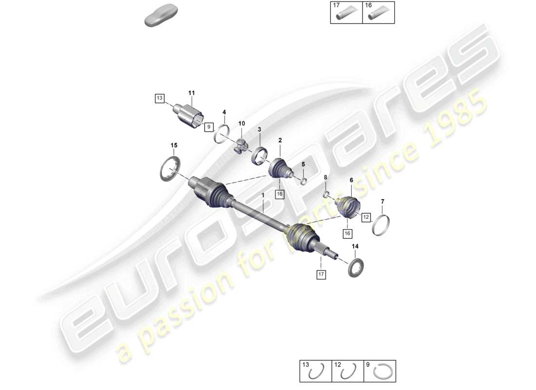 porsche 2022 (panamera 971-2) arbre de transmission essieu avant schéma des pièces