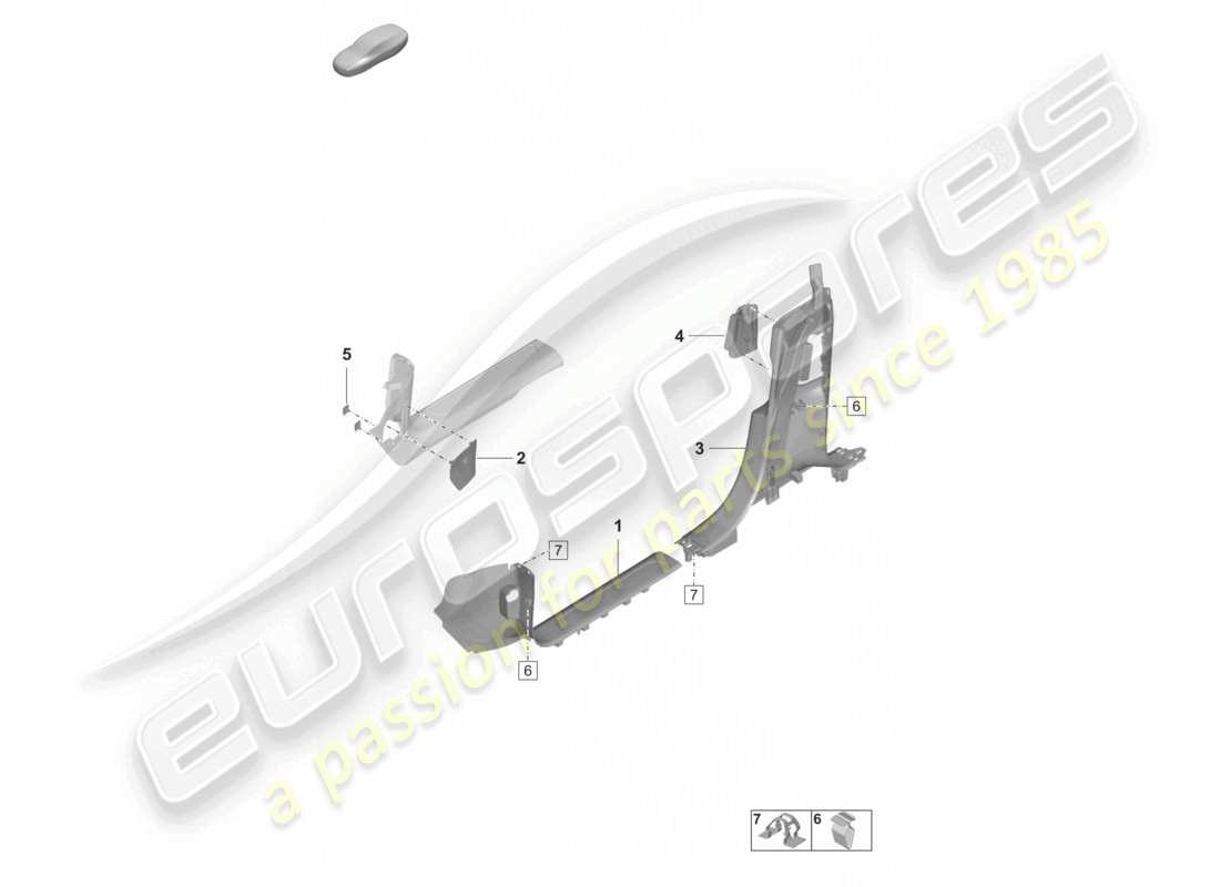 porsche 2021 (panamera 971-2) schéma des pièces de la garniture de bande de roulement avant