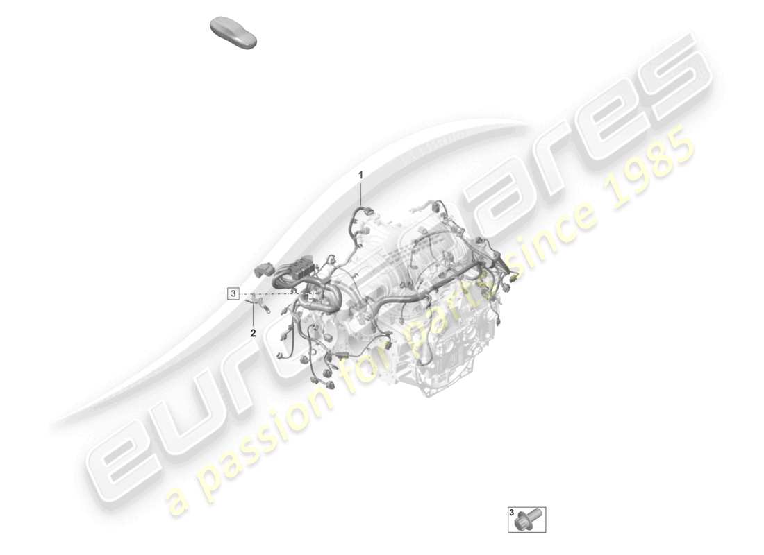 porsche 2023 (992-1 gt3/rs/st) schéma des pièces du moteur du jeu de câbles
