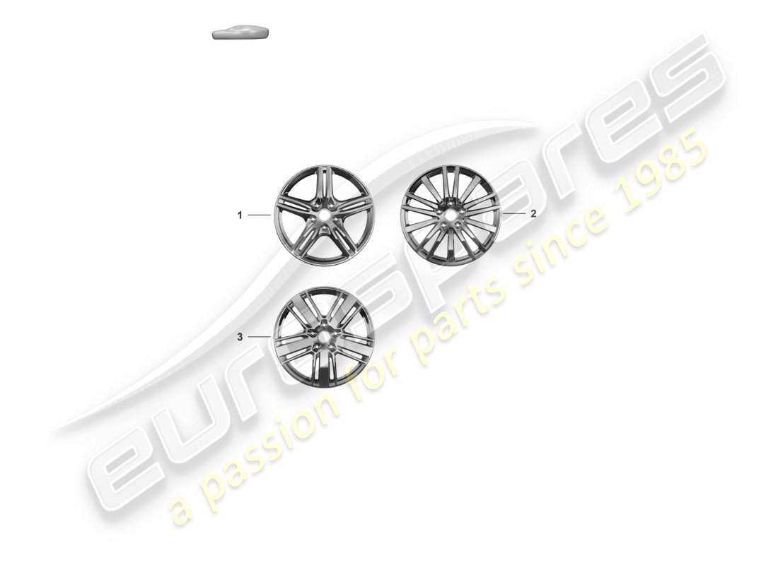 porsche 2022 (panamera 971-2) schéma des pièces de la jante en alliage 20