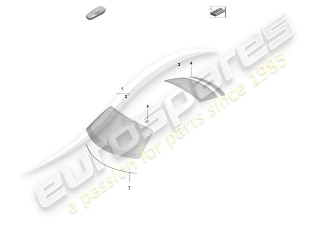 porsche 2022 (taycan 9j1-1) pare-brise lunette arrière schéma des pièces