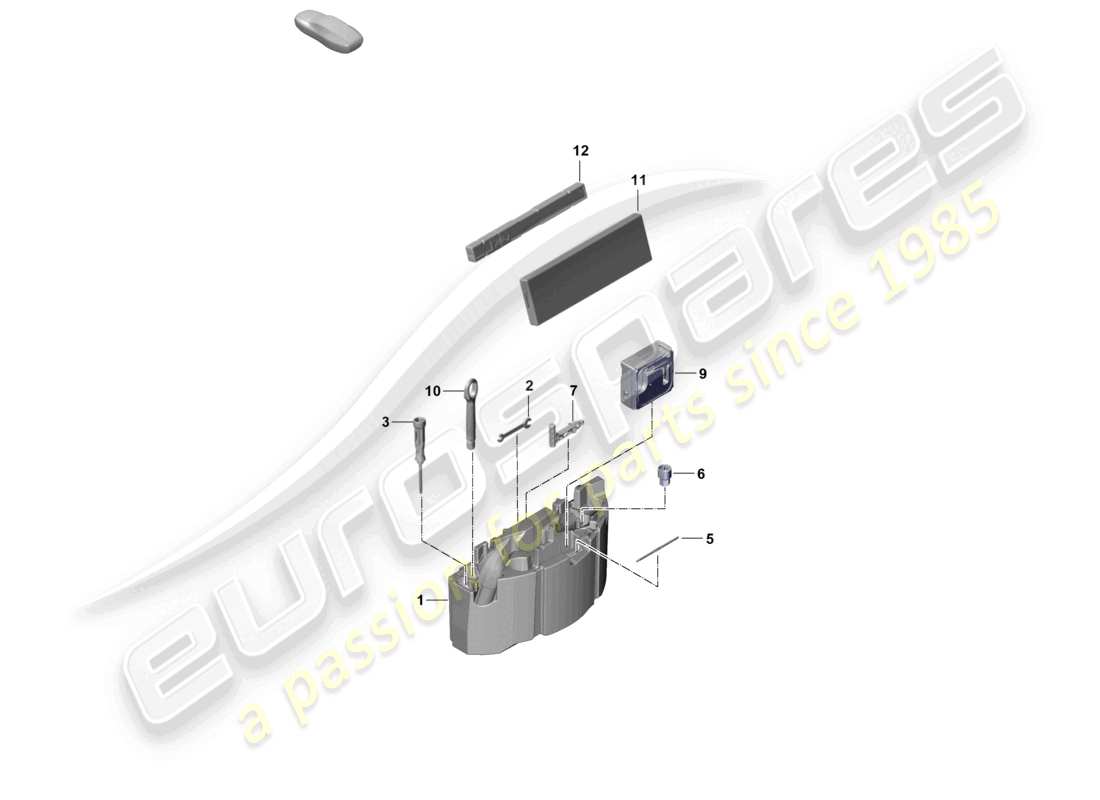porsche 2025 (cayenne e3 pa) schéma des pièces du cric à outils