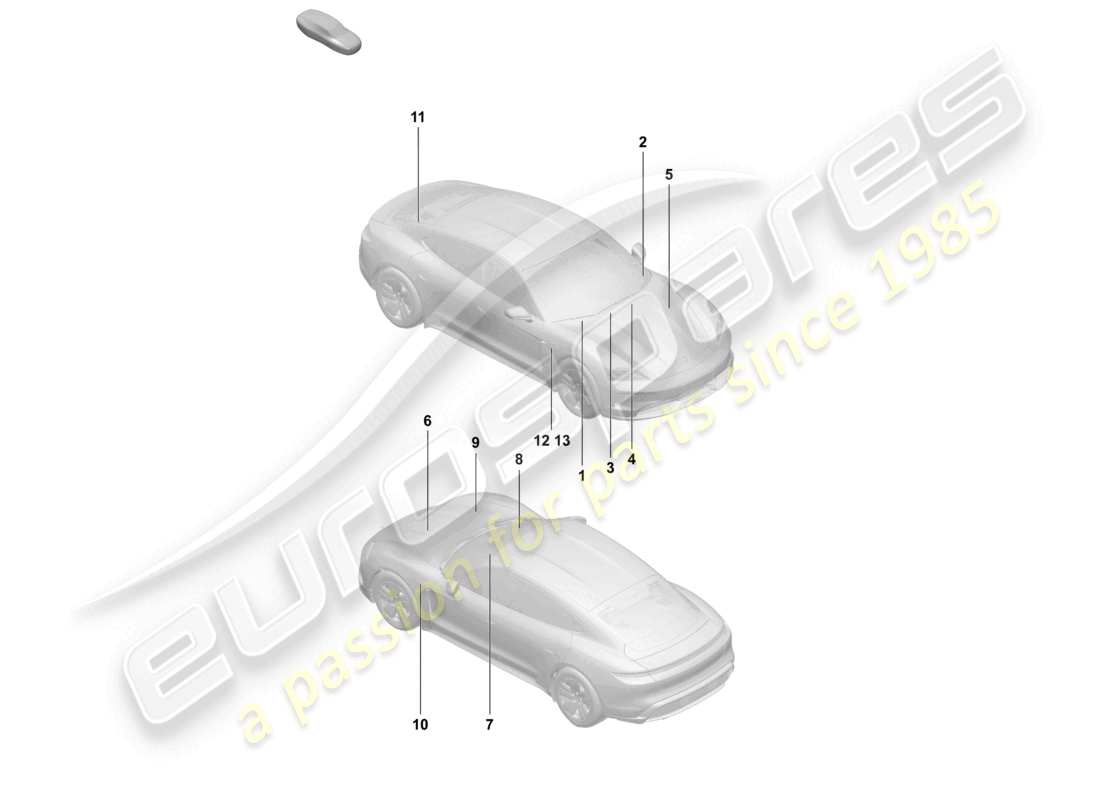 porsche 2026 (taycan 9j1-2) signes/avis schéma des pièces
