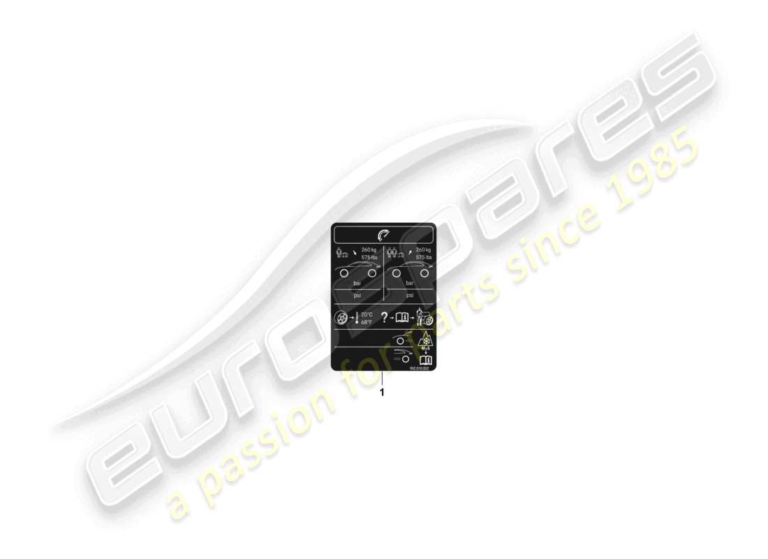 porsche 2025 (macan-e) plaque signalétique pour la pression des pneus schéma des pièces