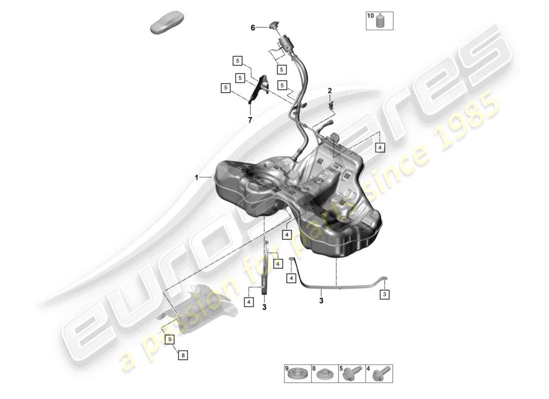porsche 2022 (panamera 971-2) réservoir de carburant avec accessoires schéma des pièces