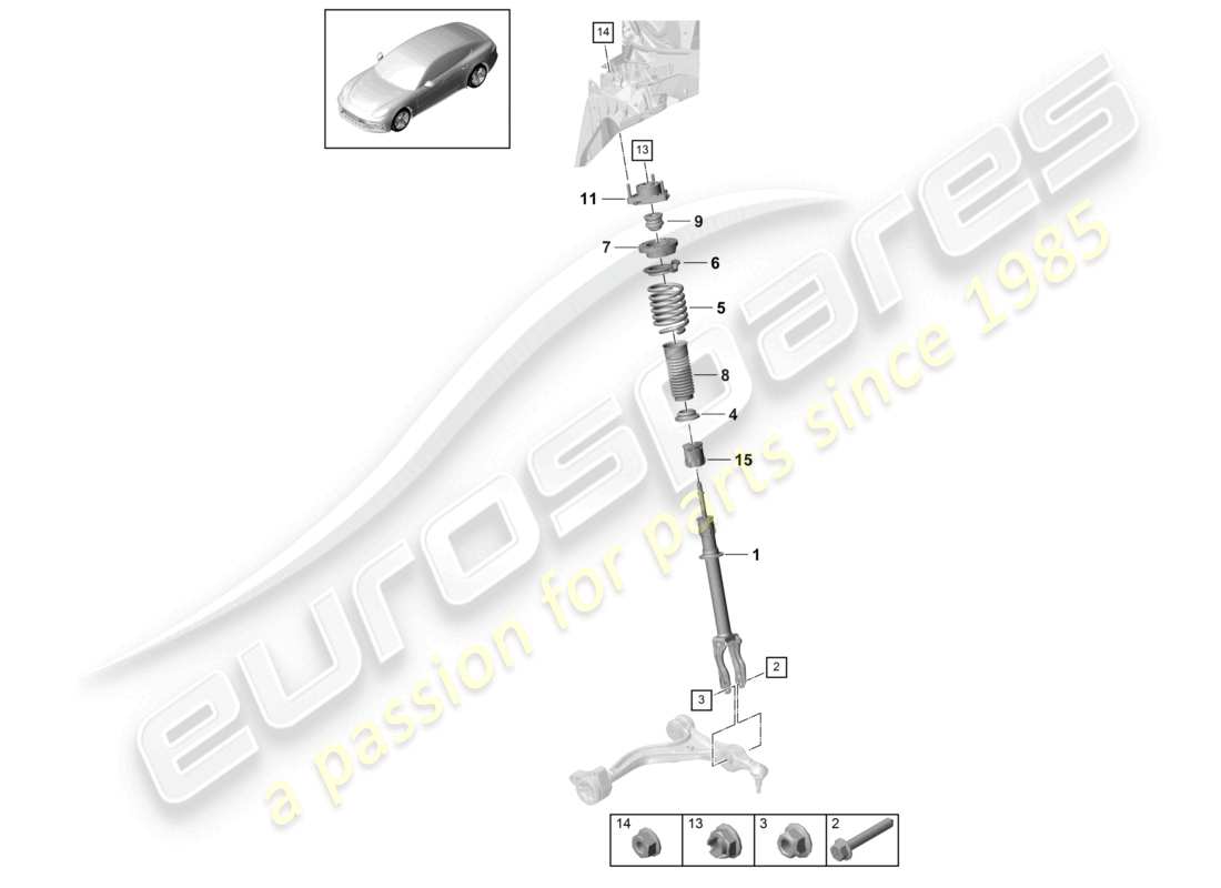 porsche 2021 (panamera 971-1) suspension amortisseurs schéma des pièces