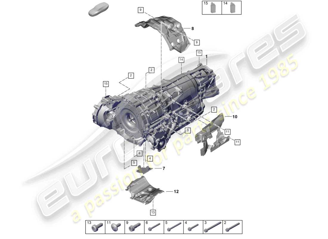 porsche 2026 (cayenne e3 pa) 8-speed boîte de vitesses automatique pour quatre roues motrices pièces de montage pour moteur et transmission schéma des pièces