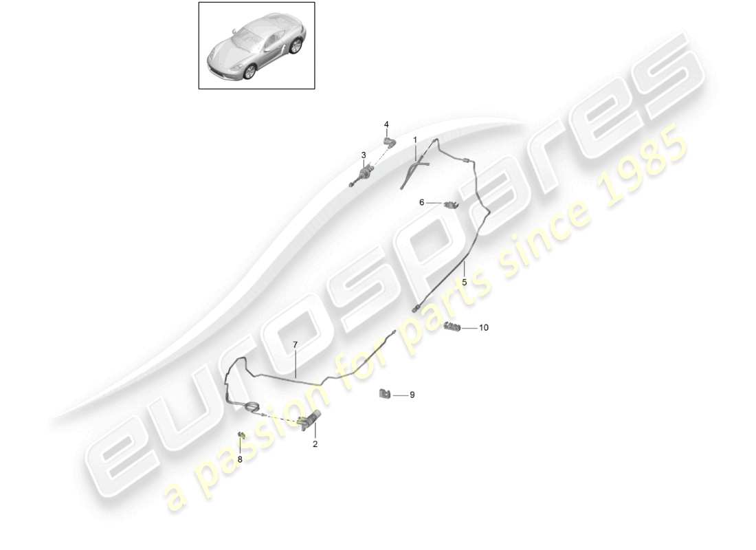porsche 2024 (718 cayman) actionnement de l'accouplement hydraulique maître-cylindre d'embrayage cylindre récepteur d'embrayage schéma des pièces
